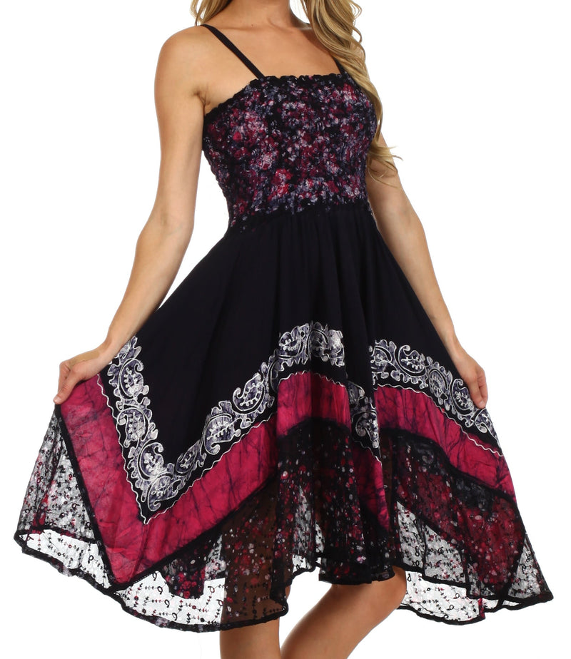 Sakkas Aphrodite Embroidered Batik Dress