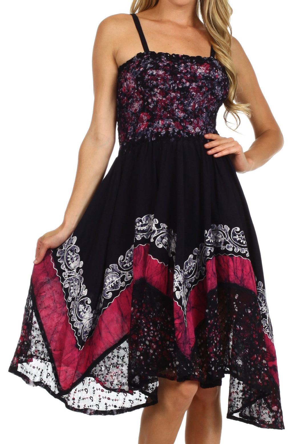 Sakkas Aphrodite Embroidered Batik Dress