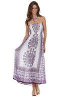 Sakkas Mehndi Henna Smocked Bodice Maxi Dress