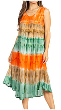 Sakkas Desert Sun Caftan Dress / Cover Up#color_Coral/Green