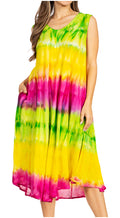 Sakkas Desert Sun Caftan Dress / Cover Up#color_Green/Yellow
