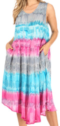 Sakkas Desert Sun Caftan Dress / Cover Up#color_Grey / Turquoise 