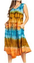 Sakkas Desert Sun Caftan Dress / Cover Up#color_Navy/Brown