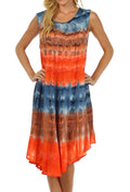 Sakkas Desert Sun Caftan Dress / Cover Up#color_Navy / Orange 