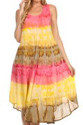 Sakkas Desert Sun Caftan Dress / Cover Up#color_Pink/Yellow