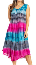 Sakkas Desert Sun Caftan Dress / Cover Up#color_Turquoise/Pink