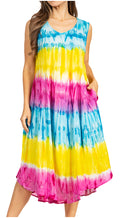 Sakkas Desert Sun Caftan Dress / Cover Up#color_Turquoise/Yellow