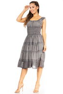 Sakkas Spring Maiden Ombre Peasant Dress