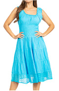 Sakkas Spring Maiden Ombre Peasant Dress#color_A-Turquoise