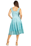 Sakkas Womens Mid Length Spring Maiden Ombre Peasant Dress