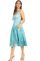 Sakkas Womens Mid Length Spring Maiden Ombre Peasant Dress