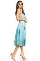 Sakkas Womens Mid Length Spring Maiden Ombre Peasant Dress