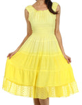 Sakkas Spring Maiden Ombre Peasant Dress#color_ButtercupYellow