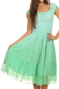 Sakkas Spring Maiden Ombre Peasant Dress#color_Mint