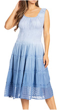 Sakkas Spring Maiden Ombre Peasant Dress#color_NavyBlue