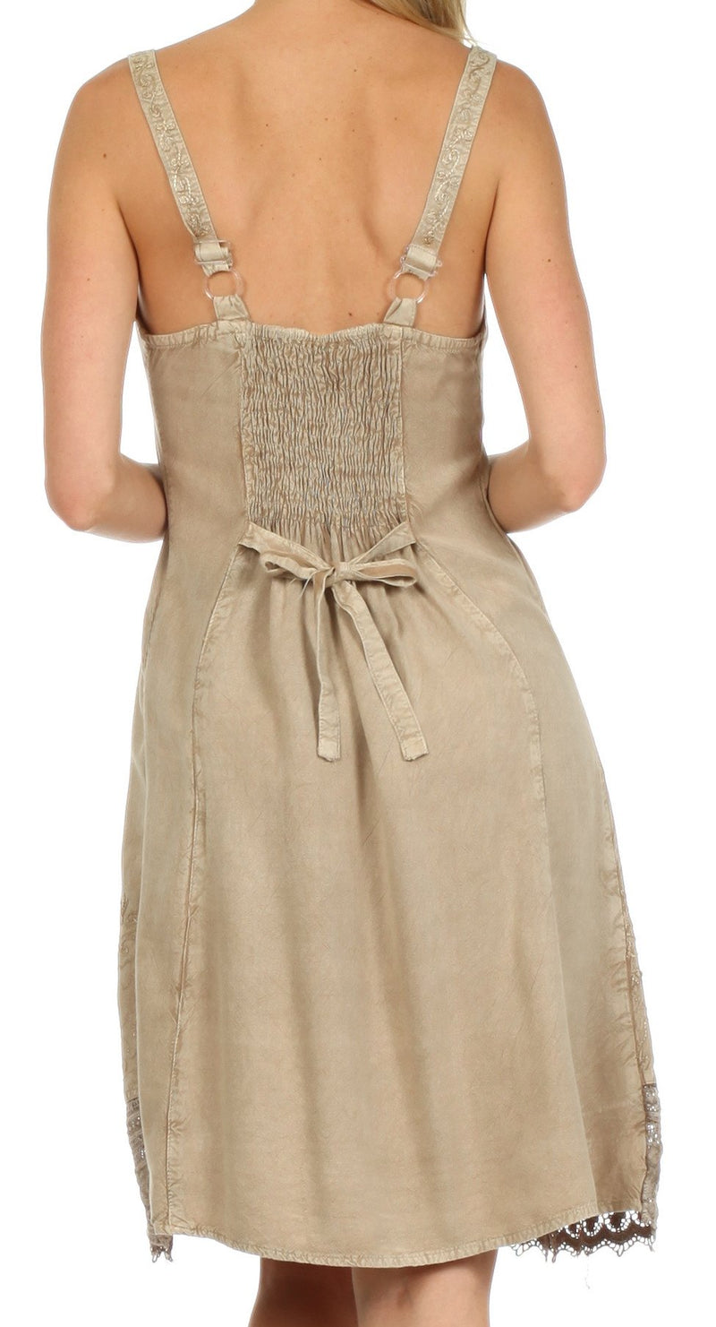Sakkas Ramita Embroidered Rayon Dress