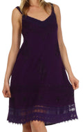 Sakkas Ramita Embroidered Rayon Dress#color_Purple