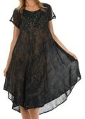 Sakkas Michiko Stonewashed Caftan Dress / Cover Up#color_Black