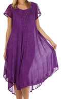 Sakkas Michiko Stonewashed Caftan Dress / Cover Up#color_Purple