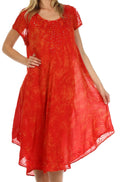 Sakkas Michiko Stonewashed Caftan Dress / Cover Up#color_Red
