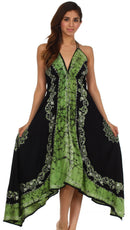 Sakkas Serenity Embroidered Batik Halter Dress
