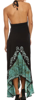 Sakkas Serenity Embroidered Batik Halter Dress