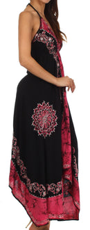 Sakkas Serenity Embroidered Batik Halter Dress