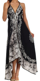 Sakkas Serenity Embroidered Batik Halter Dress