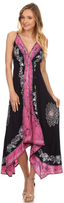Sakkas Serenity Embroidered Batik Halter Dress