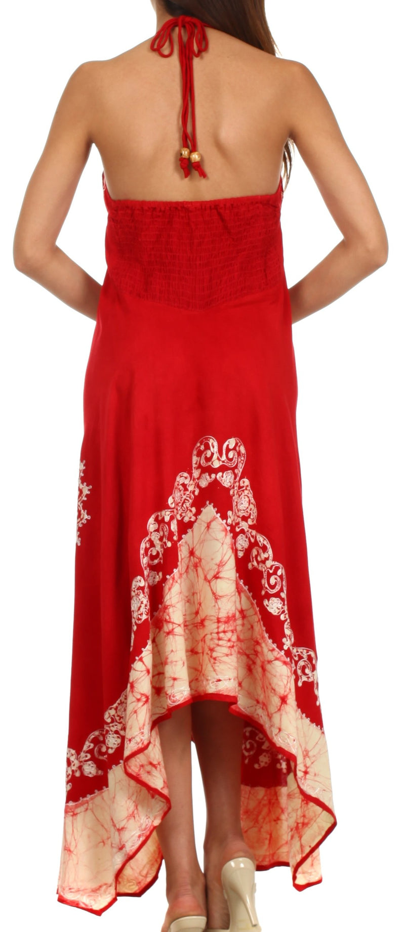 Sakkas Serenity Embroidered Batik Halter Dress
