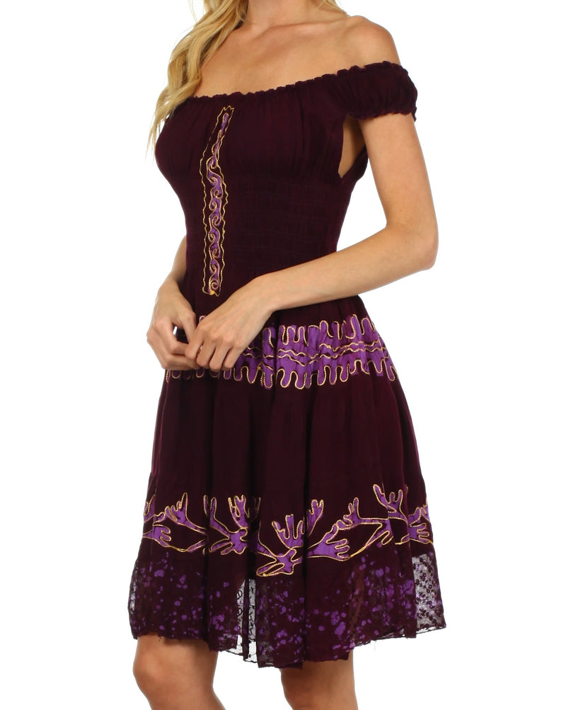 Olivia Gypsy Boho Peasant Batik Dress