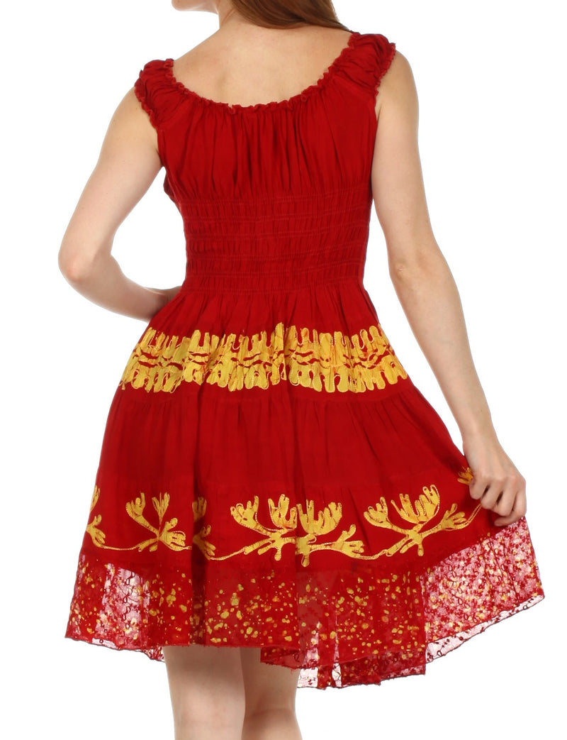 Olivia Gypsy Boho Peasant Batik Dress