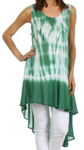 Sakkas Star Dancer Caftan Tank Hi Lo Dress / Cover Up#color_Green