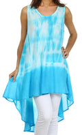 Sakkas Star Dancer Caftan Tank Hi Lo Dress / Cover Up#color_Turquoise