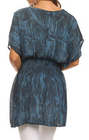 Sakkas Callie Batik Sequin Embroidered Elastic Dress / Cover Up