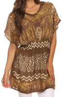 Sakkas Callie Batik Sequin Embroidered Elastic Dress / Cover Up