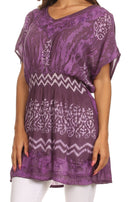 Sakkas Callie Batik Sequin Embroidered Elastic Dress / Cover Up