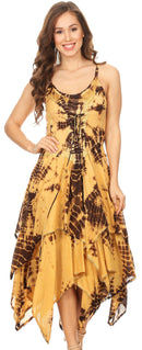 Sakkas Annabella Corset Bodice Handkerchief Hem Dress