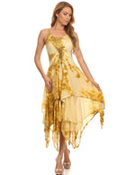 Sakkas Annabella Corset Bodice Handkerchief Hem Dress