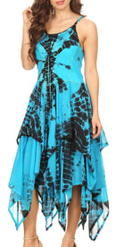 Sakkas Annabella Corset Bodice Handkerchief Hem Dress