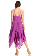 Sakkas Lady Mary Jacquard Corset Style Bodice Lightweight Handkerchief Hem Dress