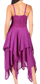 Sakkas Lady Mary Jacquard Corset Style Bodice Lightweight Handkerchief Hem Dress