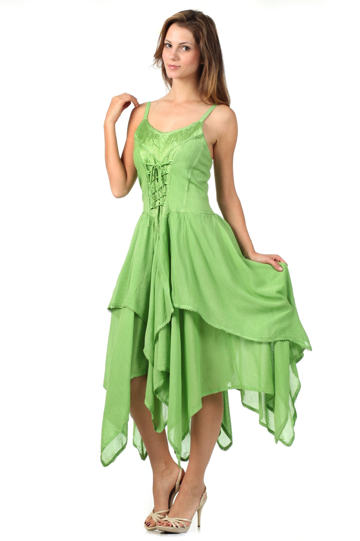 sakkas annabella corset bodice handkerchief hem dress Sakkas Annabella Corset Bodice Handkerchief Hem Dress
