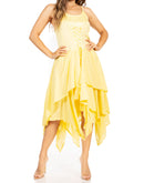 Sakkas Lady Mary Jacquard Corset Style Bodice Lightweight Handkerchief Hem Dress