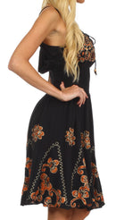 Sakkas Dharini Batik Smocked Empire Waist Dress