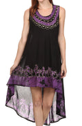 Sakkas Island Soul Hi Lo Caftan Dress / Cover Up#color_Black/Purple