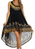Sakkas Island Soul Hi Lo Caftan Dress / Cover Up#color_Black/Sand