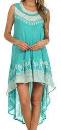 Sakkas Island Soul Hi Lo Caftan Dress / Cover Up#color_Mint/White