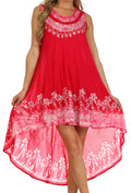 Sakkas Island Soul Hi Lo Caftan Dress / Cover Up#color_Red/White