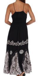 Sakkas Batik Triangle Smocked Empire Waist Dress